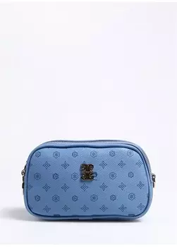 Кожаная синяя женская сумка через плечо Pierre Cardin