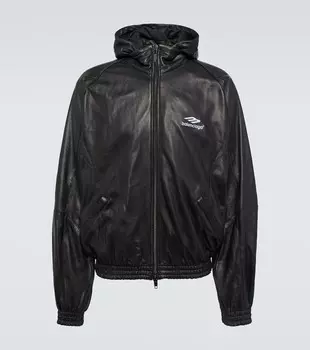 Кожаная спортивная куртка 3B Sports Icon Balenciaga, черный