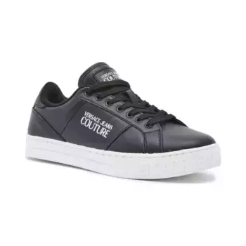 Кожаная спортивная обувь Versace, черный