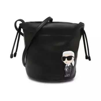 Кожаная спортивная сумка к/иконик 2.0 Karl Lagerfeld, черный