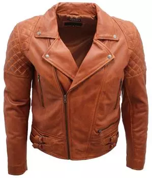 Кожаная стеганая косуха-бордо Infinity Leather, коричневый