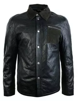 Кожаная стеганая куртка Safari из замши TruClothing, черный