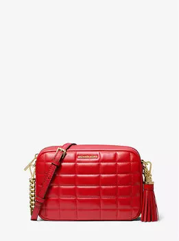 Кожаная стеганая сумка через плечо Jet Set среднего размера Michael Kors, красный
