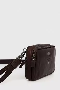 Кожаная сумка Aeronautica Militare, коричневый