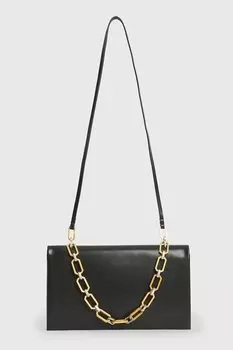 Кожаная сумка Акира Allsaints, черный