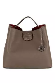 Кожаная сумка Alassio с логотипом Mia Tomazzi, коричневый