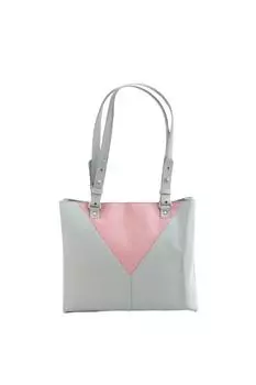 Кожаная сумка Alice с контрастной вставкой Eastern Counties Leather, серый