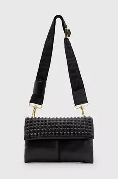 Кожаная сумка AllSaints EZRA STUD CROSSBODY, черный