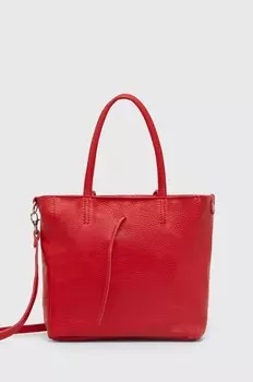 Кожаная сумка Answear Lab, красный