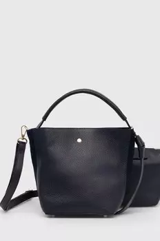 Кожаная сумка Answear Lab, темно-синий