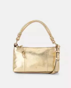 Кожаная сумка-бандо с узлом на ручке Latouche, цвет 390 Oro