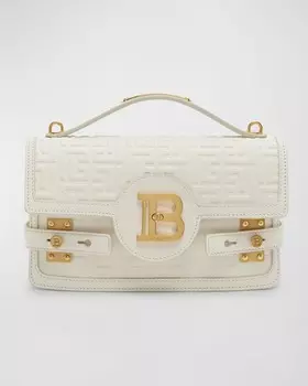 Кожаная сумка BBuzz 24 с монограммой и ручкой сверху Balmain