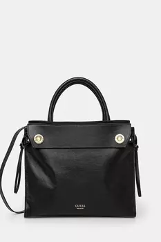 Кожаная сумка Bianca Guess, черный