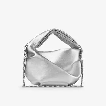 Кожаная сумка Bonny с верхней ручкой Jimmy Choo, серебряный