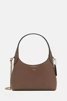 Кожаная сумка Brooklyn 21 Coach, коричневый