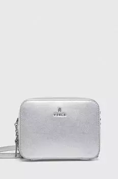 Кожаная сумка Camelia Furla, серебро