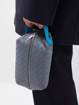 Кожаная сумка candy cassette intrecciato Bottega Veneta, серый