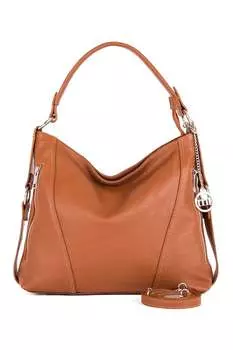 Кожаная сумка Castello с металлической подвеской Mia Tomazzi, коричневый