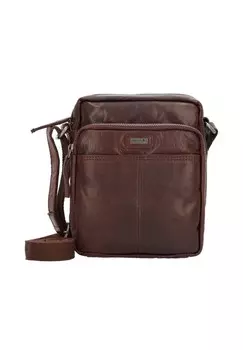 Кожаная сумка через плечо 18 см SPIKES & SPARROW, цвет Darkbrown