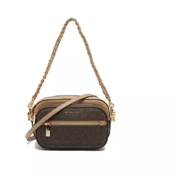Кожаная сумка через плечо 2в1 с логотипом Jet Set Michael Kors, коричневый