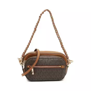 Кожаная сумка через плечо 2в1 с логотипом Jet Set Michael Kors, коричневый