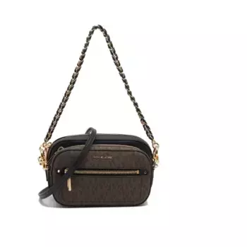Кожаная сумка через плечо 2в1 с логотипом Jet Set Michael Kors, черный