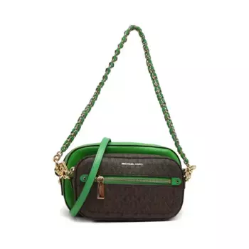 Кожаная сумка через плечо 2в1 с логотипом Jet Set Michael Kors, зеленый