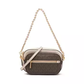Кожаная сумка через плечо 2в1 с логотипом Jet Set Michael Kors, коричневый