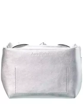 Кожаная сумка через плечо Acne Studios Musubi, серебро