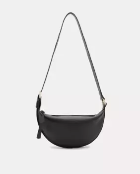 Кожаная сумка через плечо All Saints Half Moon, черный