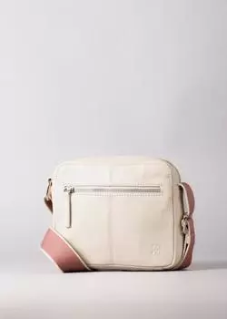 Кожаная сумка через плечо 'Alston' свободного кроя с холщовым ремешком Lakeland Leather, белый