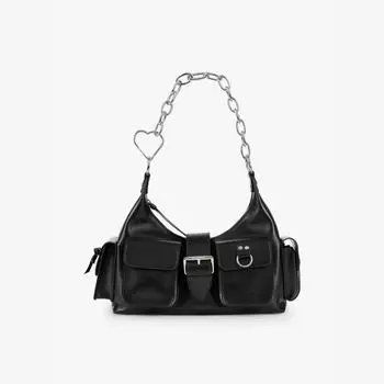 Кожаная сумка через плечо Amelia с цепочкой The Kooples, черный