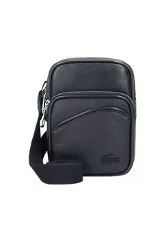 Кожаная сумка через плечо Angy 14 см LACOSTE, цвет Noir