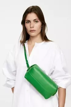 Кожаная сумка через плечо Arket, зеленый