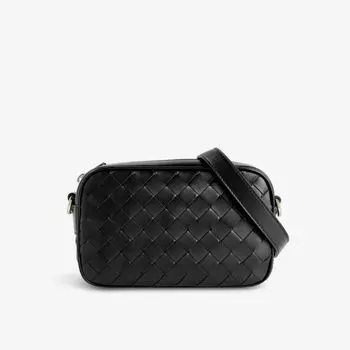 Кожаная сумка через плечо Avenue Bottega Veneta, черный