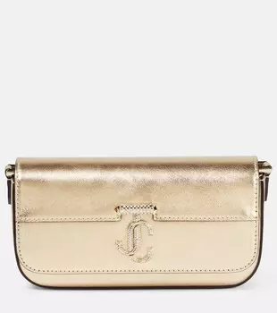 Кожаная сумка через плечо Avenue Mini Jimmy Choo, золотой