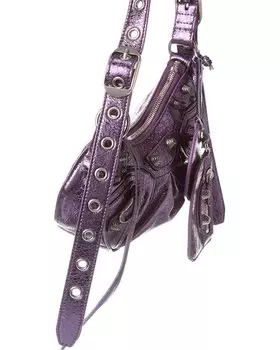 Кожаная сумка через плечо Balenciaga Le Cagole XS, фиолетовый