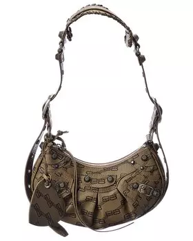 Кожаная сумка через плечо Balenciaga Le Cagole XS, коричневый