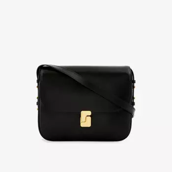 Кожаная сумка через плечо Belissima maxi с фирменной пряжкой Soeur, черный