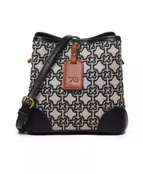 Кожаная сумка через плечо бежевого цвета V73, мультиколор