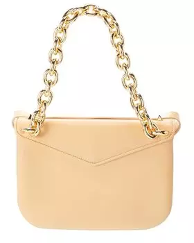 Кожаная сумка через плечо Bottega Veneta Mount, бежевый