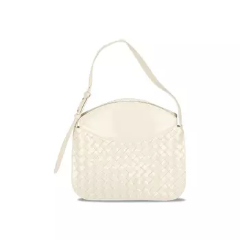Кожаная сумка через плечо Bottega Veneta с клапаном, цвет Белый