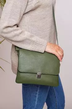Кожаная сумка через плечо Budburst Moshulu, зеленый