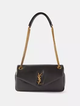 Кожаная сумка через плечо calypso Saint Laurent, черный