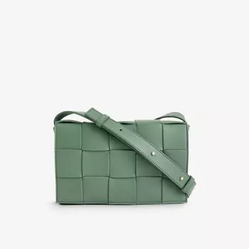 Кожаная сумка через плечо cassette Bottega Veneta, желтый