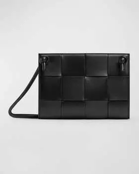 Кожаная сумка через плечо Cassette Intreccio Bottega Veneta