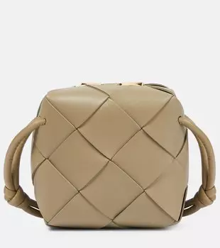 Кожаная сумка через плечо Cassette Mini Bottega Veneta, бежевый