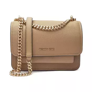 Кожаная сумка через плечо Claire Michael Kors, бежевый