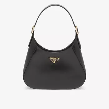 Кожаная сумка через плечо Cleo Prada, черный