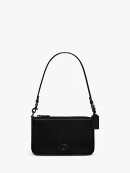 Кожаная сумка через плечо Coach, черный